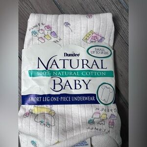 Dundee Natural Baby Small NWT 100% Cotton Baby Short Leg One-Piece